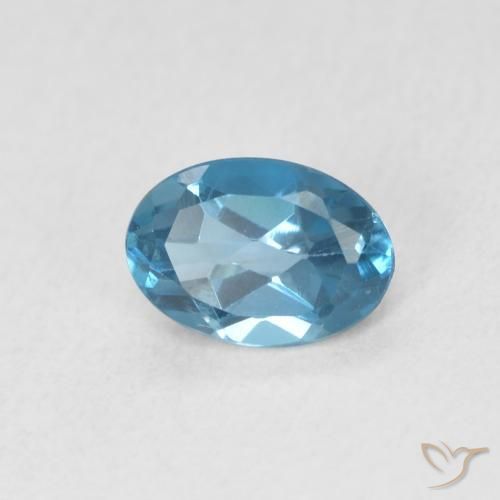 Topaze Bleu Londres naturelle ovale, 0.58 ct, VVS-VS