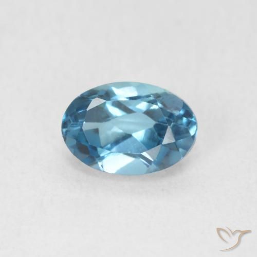 Topaze Bleu Londres naturelle ovale, 0.69 ct, VVS-VS