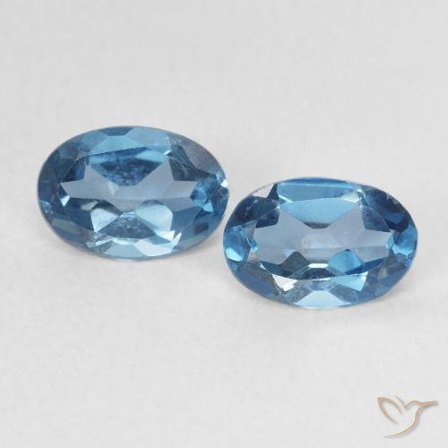 1.10ctw Naturel Bleu Londres Topaze, ovale, VVS-VS