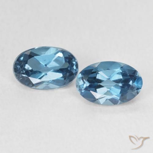 1.25ctw Naturel Bleu Londres Topaze, ovale, VVS-VS
