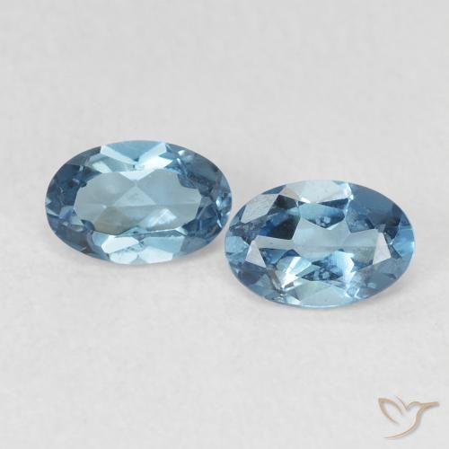 0.98ctw Naturel Bleu Londres Topaze, ovale, VVS-VS