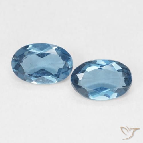 1.05ctw Naturel Bleu Londres Topaze, ovale, VS