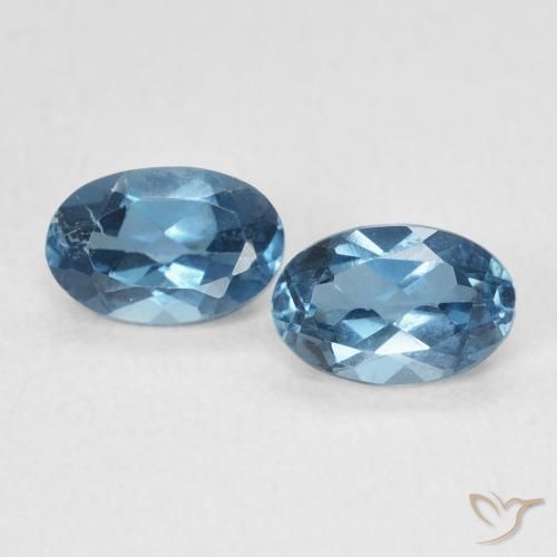 1.20ctw Naturel Bleu Londres Topaze, ovale, VS