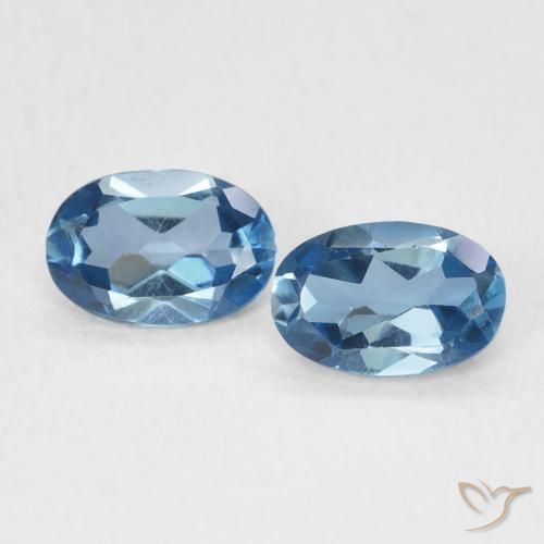 1.13ctw Naturel Bleu Londres Topaze, ovale, VS
