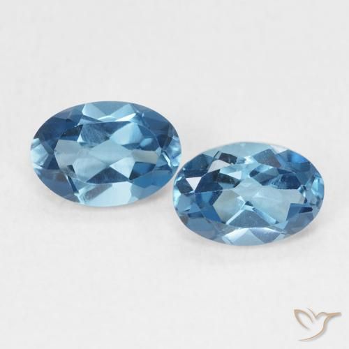 1.19ctw Naturel Bleu Londres Topaze, ovale, VS