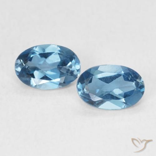 1.09ctw Naturel Bleu Londres Topaze, ovale, VVS