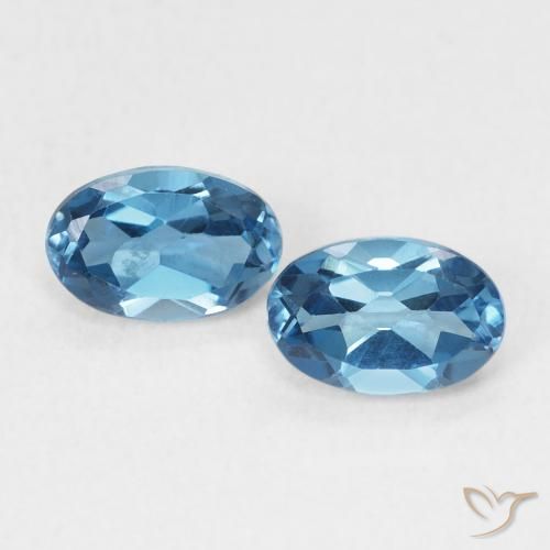 1.17ctw Naturel Bleu Londres Topaze, ovale, VVS