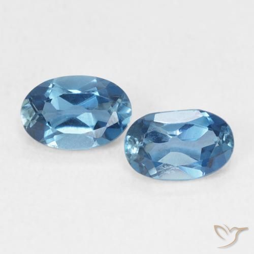 1.19ctw Naturel Bleu Londres Topaze, ovale, VVS