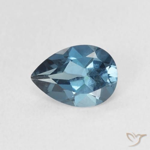 0.76ct Naturel Bleu Londres Topaze, En forme de poire, VVS-VS