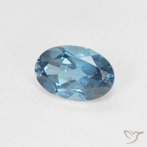 Topaze Bleu Londres naturelle ovale, 0.56 ct, VVS-VS