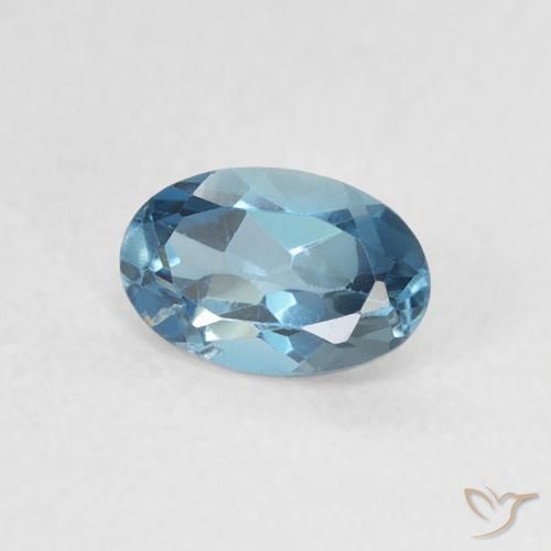 Topaze Bleu Londres naturelle ovale, 0.58 ct, VVS-VS