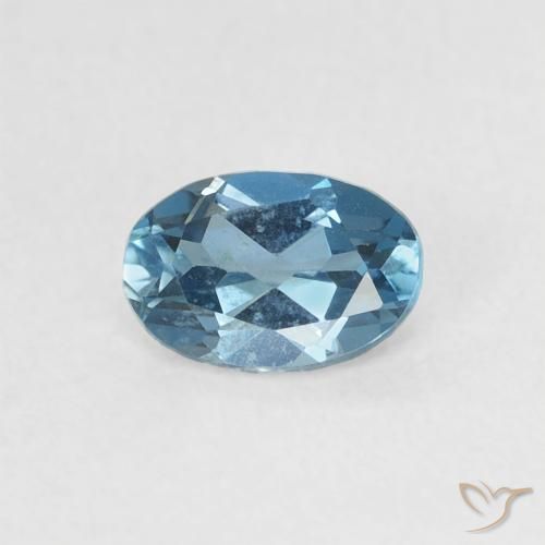 Topaze Bleu Londres naturelle ovale, 0.57 ct, VVS-VS