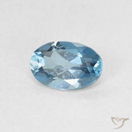 Topaze Bleu Londres naturelle ovale, 0.57 ct, VVS-VS