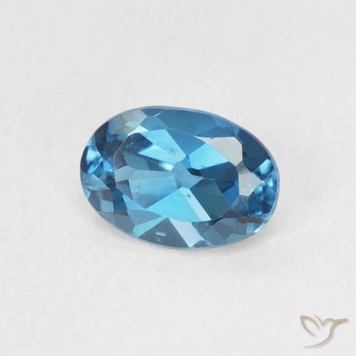 Topaze Bleu Londres naturelle ovale, 0.63 ct, VVS-VS
