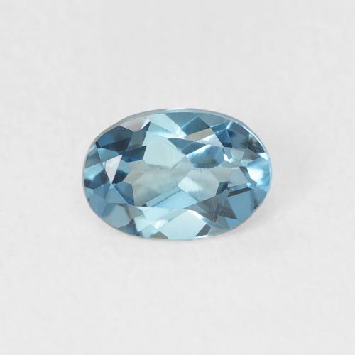 Topaze Bleu aquatique argent intense naturelle Coupe ovale, 0.49 ct, VVS-VS