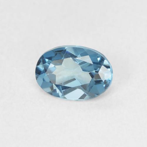 Topaze Bleu aquatique argent intense naturelle Coupe ovale, 0.49 ct, VVS-VS