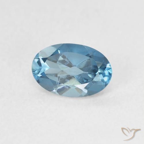 Topaze Bleu Londres naturelle ovale, 0.54 ct, VVS-VS