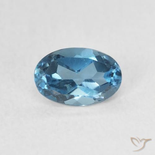 Topaze Bleu Londres naturelle ovale, 0.61 ct, VVS-VS