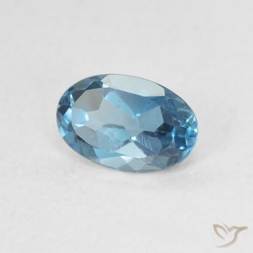 Topaze Bleu Londres naturelle ovale, 0.61 ct, VVS-VS