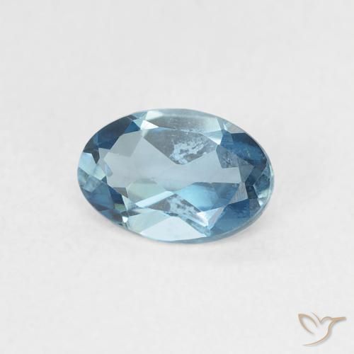 Topaze Bleu Londres naturelle ovale, 0.54 ct, VVS-VS
