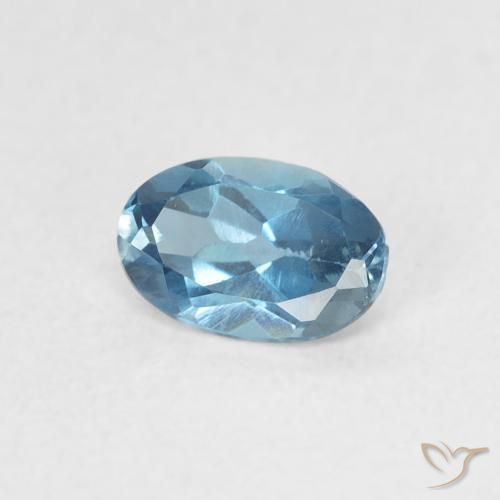 Topaze Bleu Londres naturelle ovale, 0.52 ct, VVS-VS