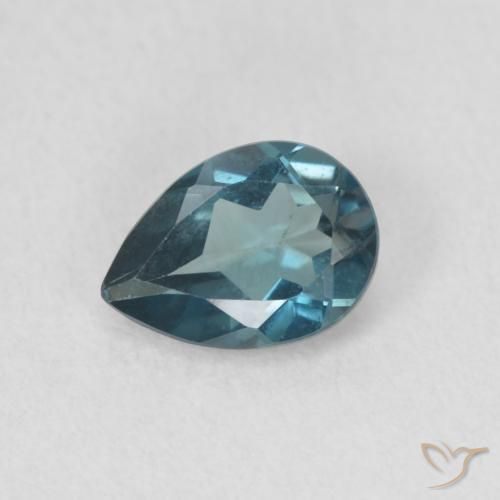 0.80ct Naturel Bleu Londres Topaze, En forme de poire, VS