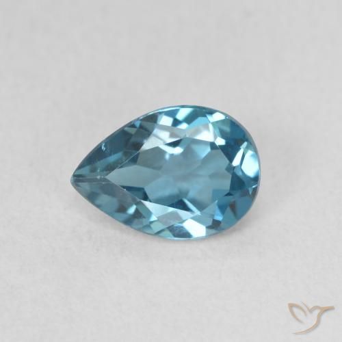 0.78ct Naturel Bleu Londres Topaze, En forme de poire, VVS