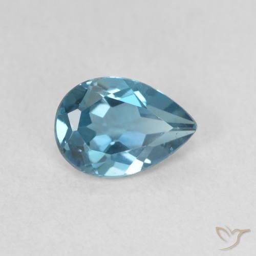 Topaze Bleu Londres naturelle En forme de poire, 0.78 ct, VVS