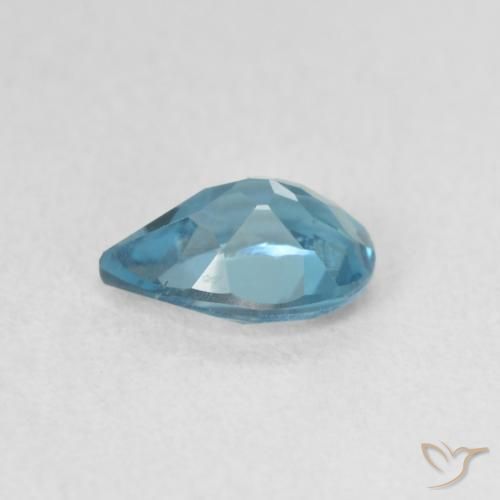 Topaze Bleu Londres naturelle En forme de poire, 0.78 ct, VVS