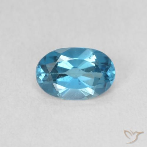 Topaze Bleu Londres naturelle ovale, 0.52 ct, VS