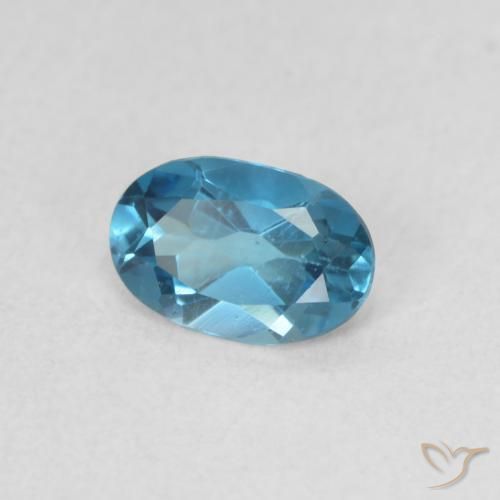 Topaze Bleu Londres naturelle ovale, 0.52 ct, VS