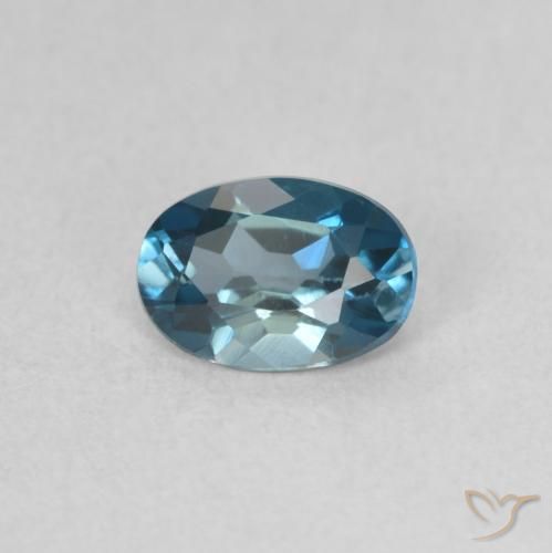Topaze Bleu Londres naturelle ovale, 0.53 ct, VS