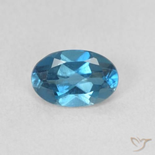 Topaze Bleu Londres naturelle ovale, 0.51 ct, VVS