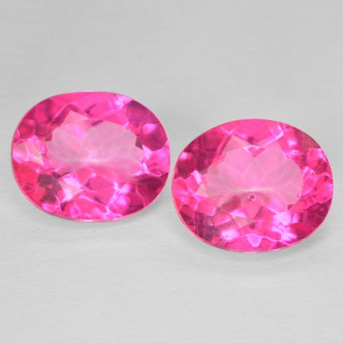 10.97ctw Naturel Magenta profond Topaze, ovale, VVS-VS