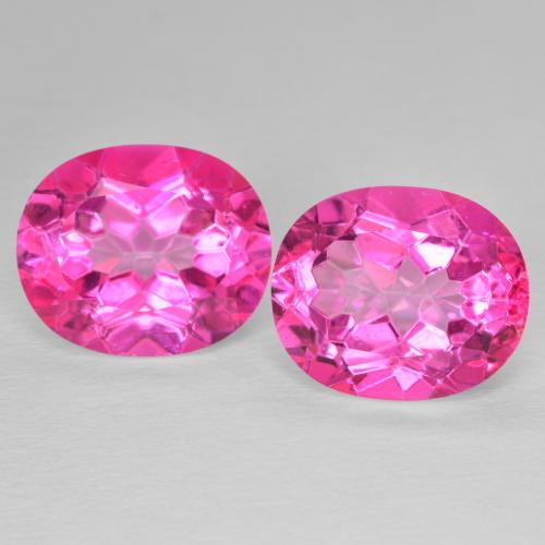 12.37ctw Naturel Magenta profond Topaze, ovale, VVS-VS