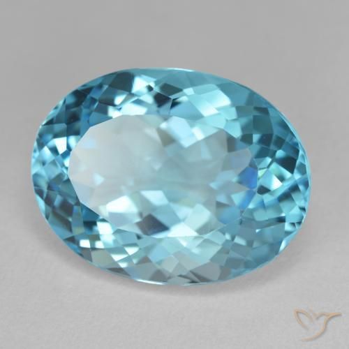 Topaze Bleu Suisse naturelle ovale, 20.27 ct, VVS-VS
