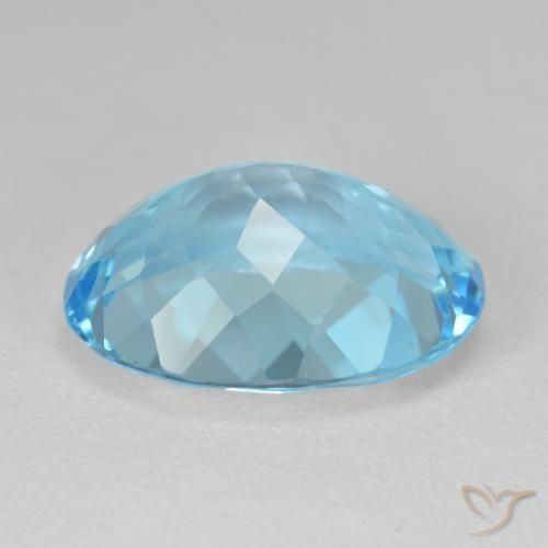 Topaze Bleu Suisse naturelle ovale, 20.27 ct, VVS-VS