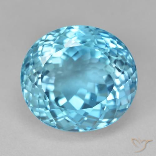 25.54ct Naturel Bleu Suisse Topaze, ovale, VVS-VS