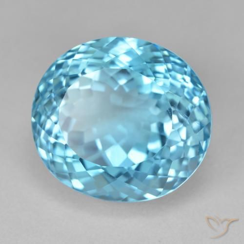 Topaze Bleu Suisse naturelle ovale, 25.54 ct, VVS-VS
