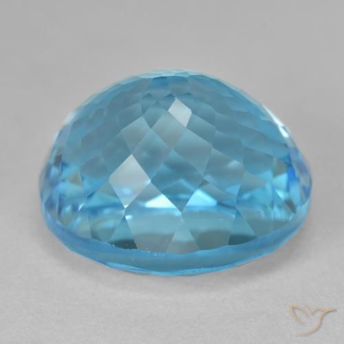 Topaze Bleu Suisse naturelle ovale, 25.54 ct, VVS-VS