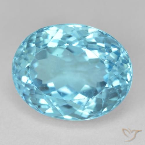 Topaze Bleu Suisse naturelle ovale, 22.94 ct, VS