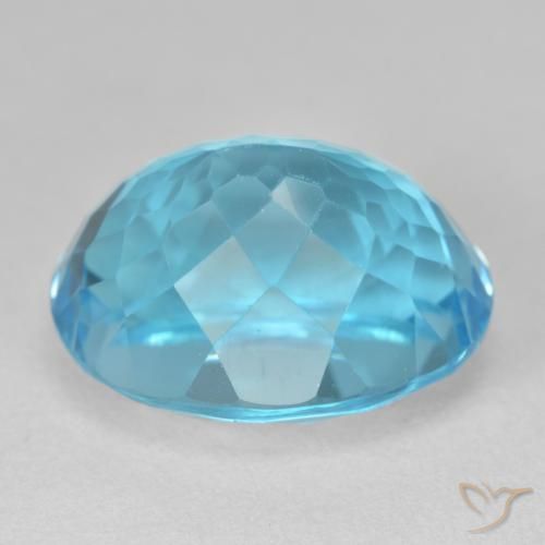 Topaze Bleu Suisse naturelle ovale, 22.94 ct, VS