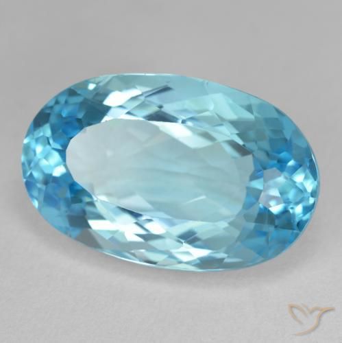 Topaze Bleu Suisse naturelle ovale, 22.20 ct, VVS-VS