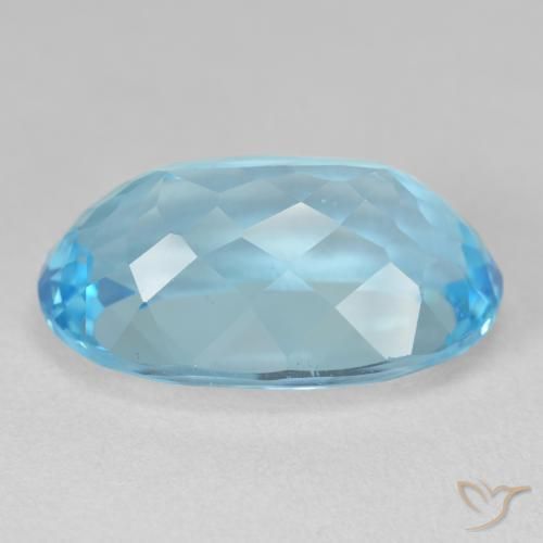 Topaze Bleu Suisse naturelle ovale, 22.20 ct, VVS-VS