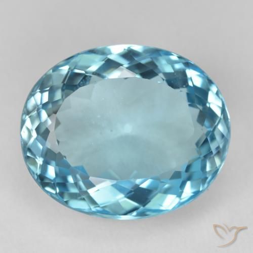 Topaze Bleu Suisse naturelle ovale, 23.21 ct, VS