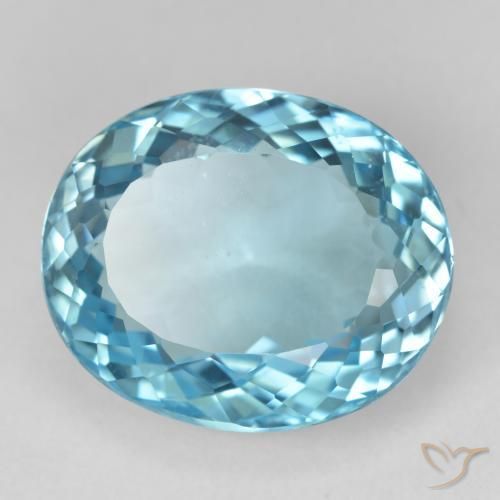 Topaze Bleu Suisse naturelle ovale, 23.21 ct, VS
