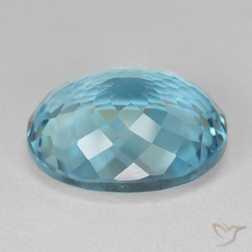 Topaze Bleu Suisse naturelle ovale, 23.21 ct, VS