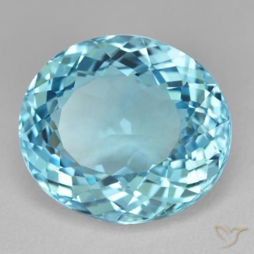 Topaze Bleu Suisse naturelle ovale, 26.41 ct, VS