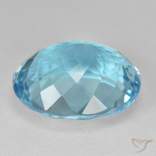 Topaze Bleu Suisse naturelle ovale, 26.41 ct, VS