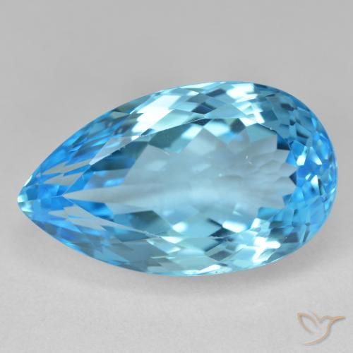 28.62ct Naturel Bleu Suisse Topaze, En forme de poire, VS